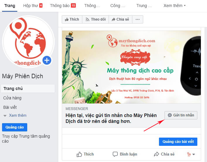 Cách thêm nút messenger vào bài đăng trên facebook