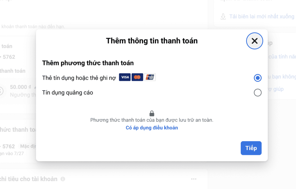 Cách thêm tiền vào tài khoản quảng cáo trên fb