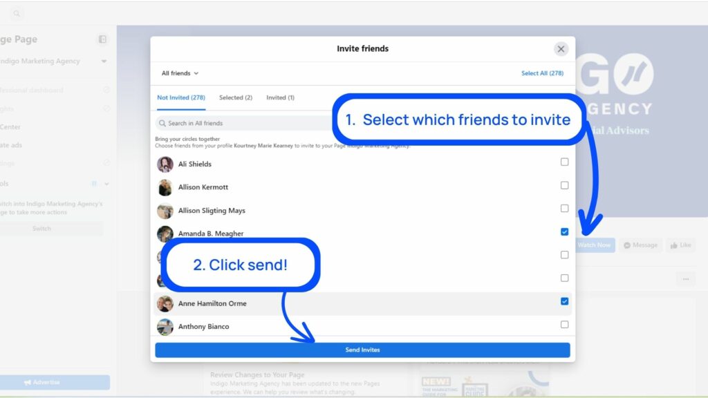 How to add friends to Facebook business page using phone