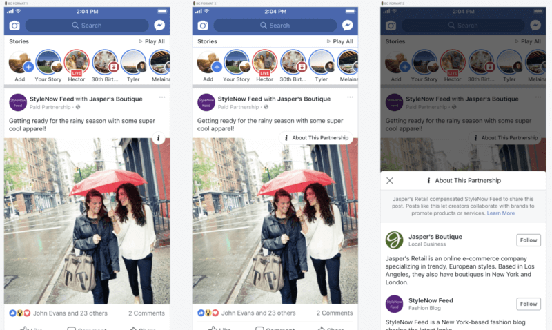 What is a paid partnership on Facebook?