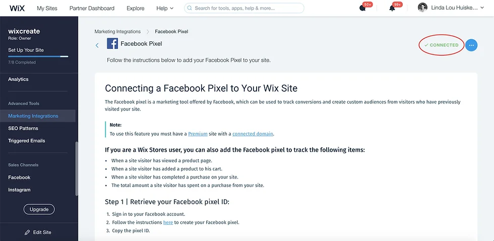 cách thêm pixel facebook vào wix