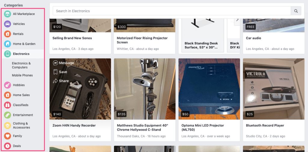 Facebook Marketplace Features