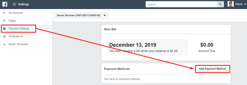 How to add money in fb ads