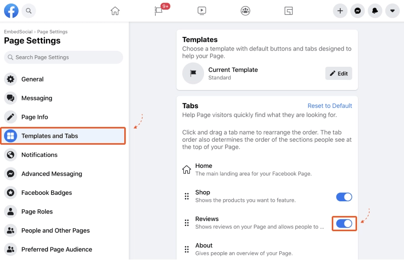 How to add review page on facebook