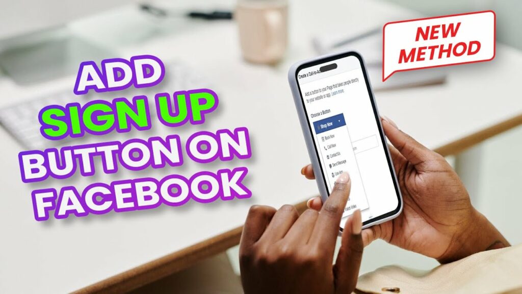 How to add sign up button on Facebook page