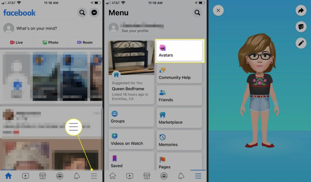How to create a Facebook avatar on android