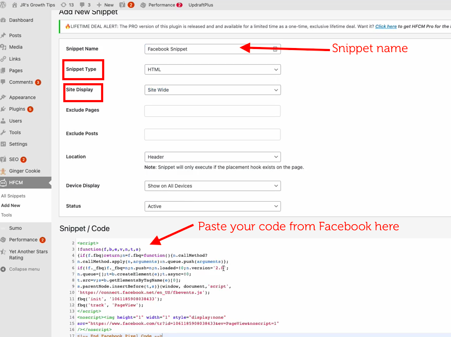 How to create a new facebook pixel