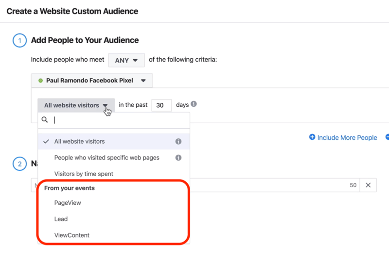 How to create custom conversion Facebook pixel