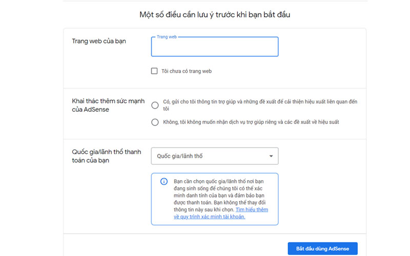 cách tạo tài khoản AdSense cho trang Facebook