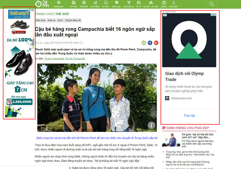 Đặt quảng cáo trên các trang web thuộc hệ thống của Google