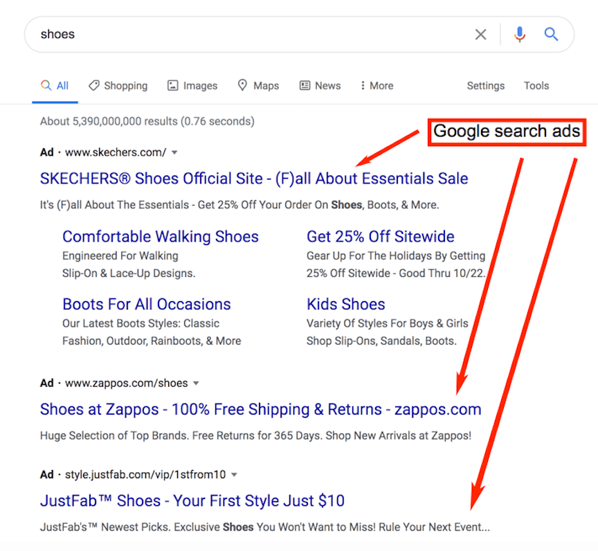 How to put an ad on google search