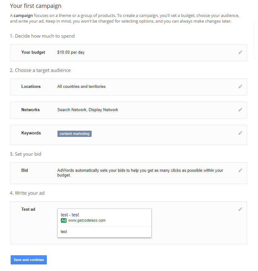 How to set up Google AdWords