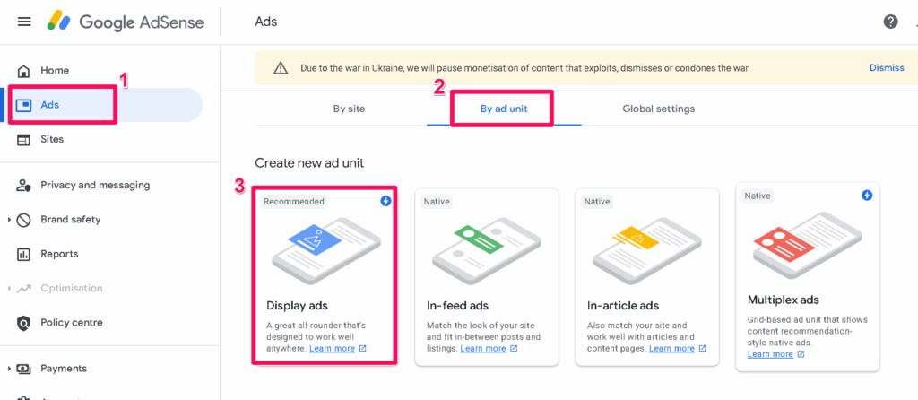 how to post ad on google adsense