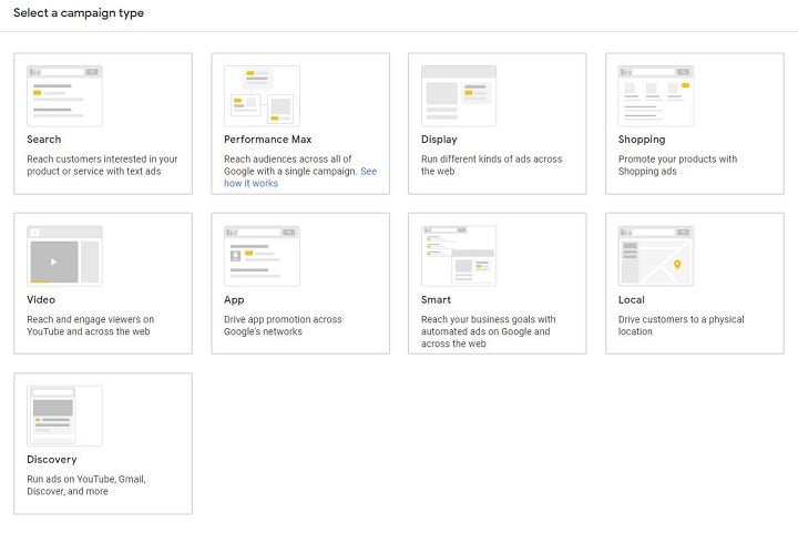 8 types of google ads