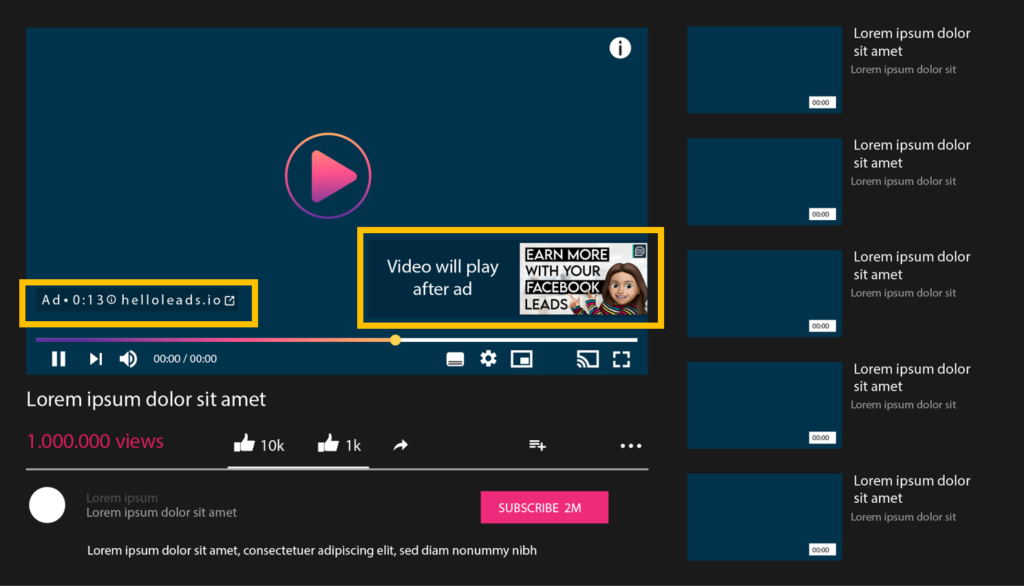 How the non skippable in stream ad