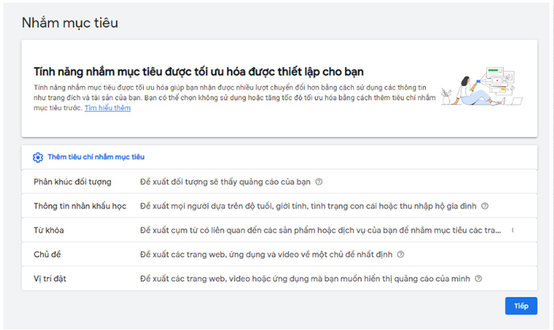 Đánh giá khả năng nhắm mục tiêu vị trí mạng hiển thị của Google
