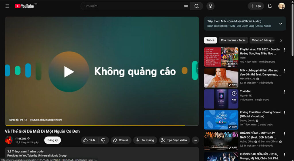 Thông số kỹ thuật của YouTube TrueView ở cấp độ nền tảng