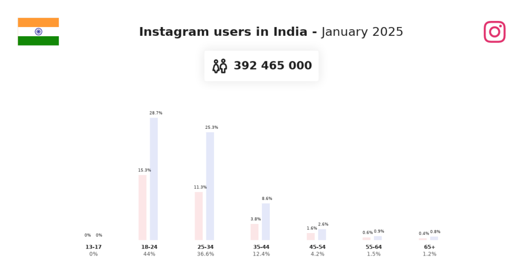 User Behavior Characteristics on Instagram in the Indian Market
