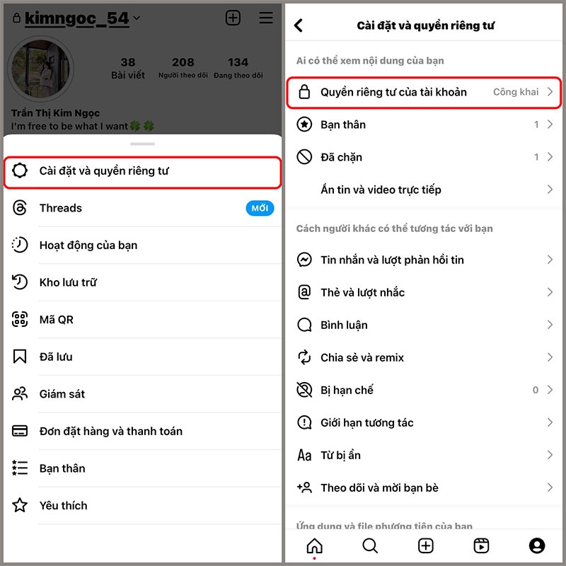 triển khai chiến dịch tăng lượng người theo dõi Instagram (tài khoản riêng tư)